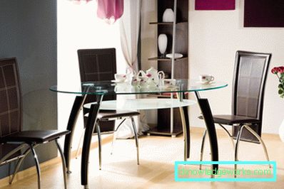 Tables en verre avec impression photo pour la cuisine